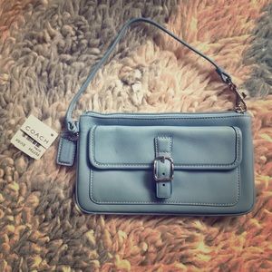 Vintage light blue Coach wristlet